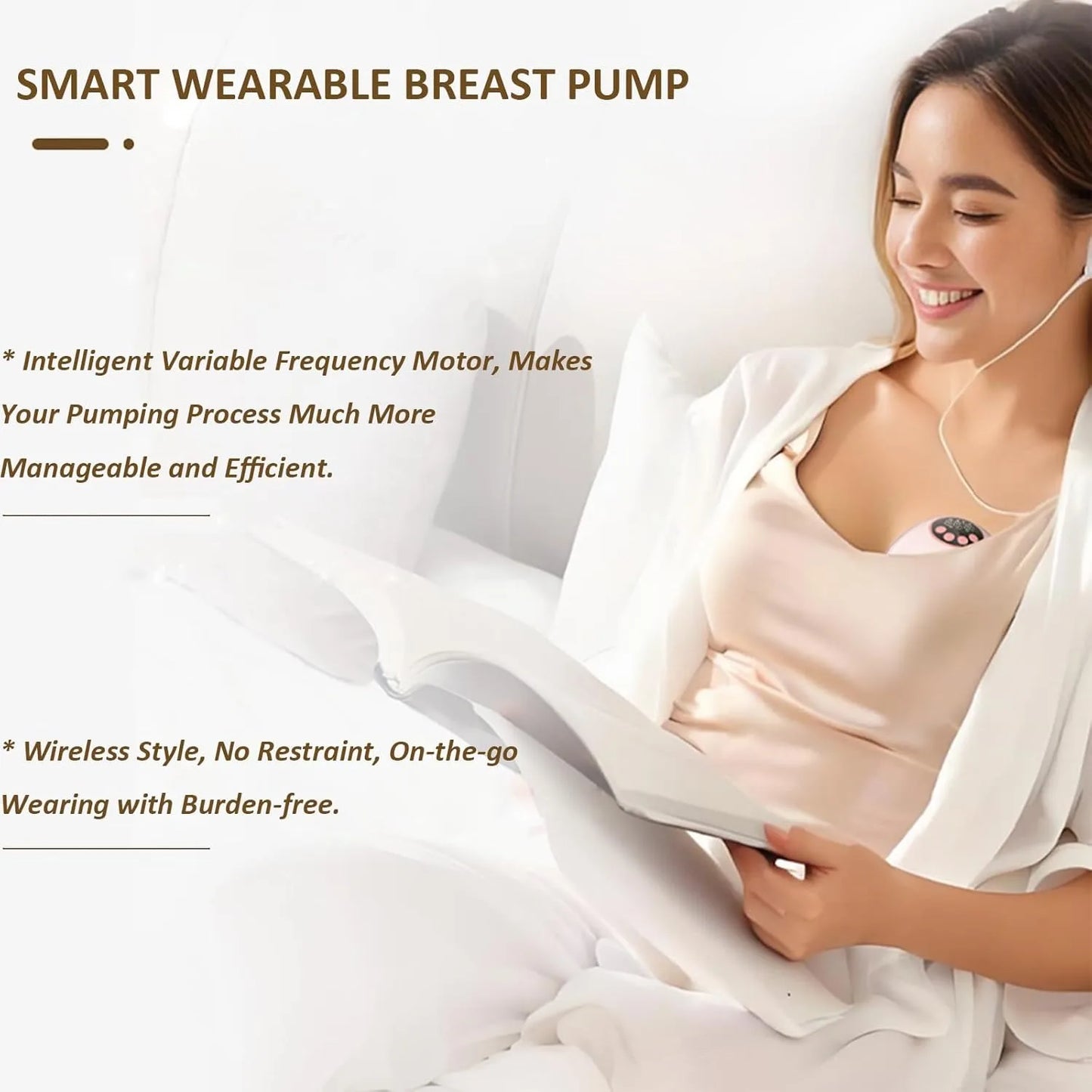 Hands-Free Wearable Breast Pump – Electric, BPA-Free, with Heating & UV Sterilizer | Wireless Upgrade Option