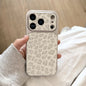 Luxury Leopard Print Cortex Leather Phone Case For iPhone 17 Pro Max 12 13 14 15 16 11 Cases Shockproof Bumper Back Cover Funda