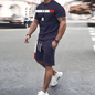 Men's 3D casual T-shirt suit plus size sportswear multifunctional casual suit summer  shorts  outdoor T-shirt shorts