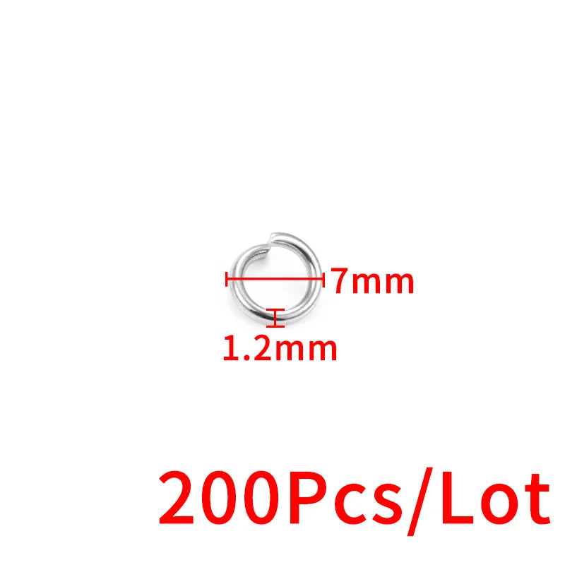 1.2mmThickness Open Jump Rings Width 6mm~12mm Stainless Steel Jewerly Making Supplies Accessorie DIY Necklace Connector Findings