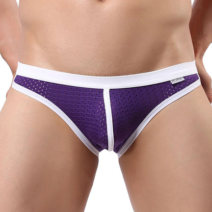 Men's New Nylon Solid Beachwear Briefs Bikini Men Low Rise Sexy Briefs Board Shorts Surfing Wear