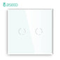 Bseed Touch Light Switch 1/2/3 Gang 1/2 Way Intermediate Stair Switch EU Power Sensor Switches Black White With Glass Panel