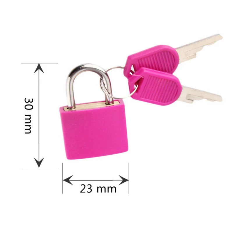 Small mini High Quality Strong Steel Padlock Travel Suitcase Diary Lock Luggage Schoolbag Anti-theft Security Padlock 2 Keys