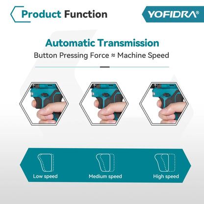 YOFIDRA 2 In 1 Brushless Electric Screwdriver Handheld Hexagonal Drill Screw Driver Home Power Tool Set For Makita Battery Pin