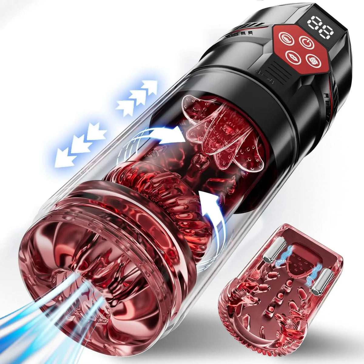 Mrgras Male Masturbator Penis Pump - Male Sex Toys for Men with Upgrade 12 S Vacuum Pump & 7 Thrusting Rotating Vibrating Sucking Licking LCD Adult Toys Mens Sex Toys Pocket Pussy Pumps & Enlargers,Pocket Pussy Mens Sex Toy B