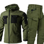 New Shark Shell Beetle Suit Winter Camo Fleece Lined Thickened Softshell Jacket Pants Set Plus Size Windproof Thermal Outdoor Ge