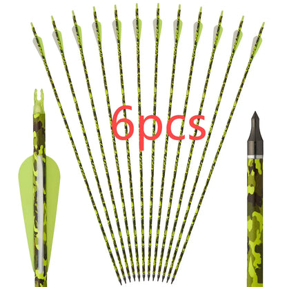 Toparchery 31.5Inch Mixed Carbon Arrows ID 6.2mm Plastic Feather Outdoor Target Hunting and Shooting
