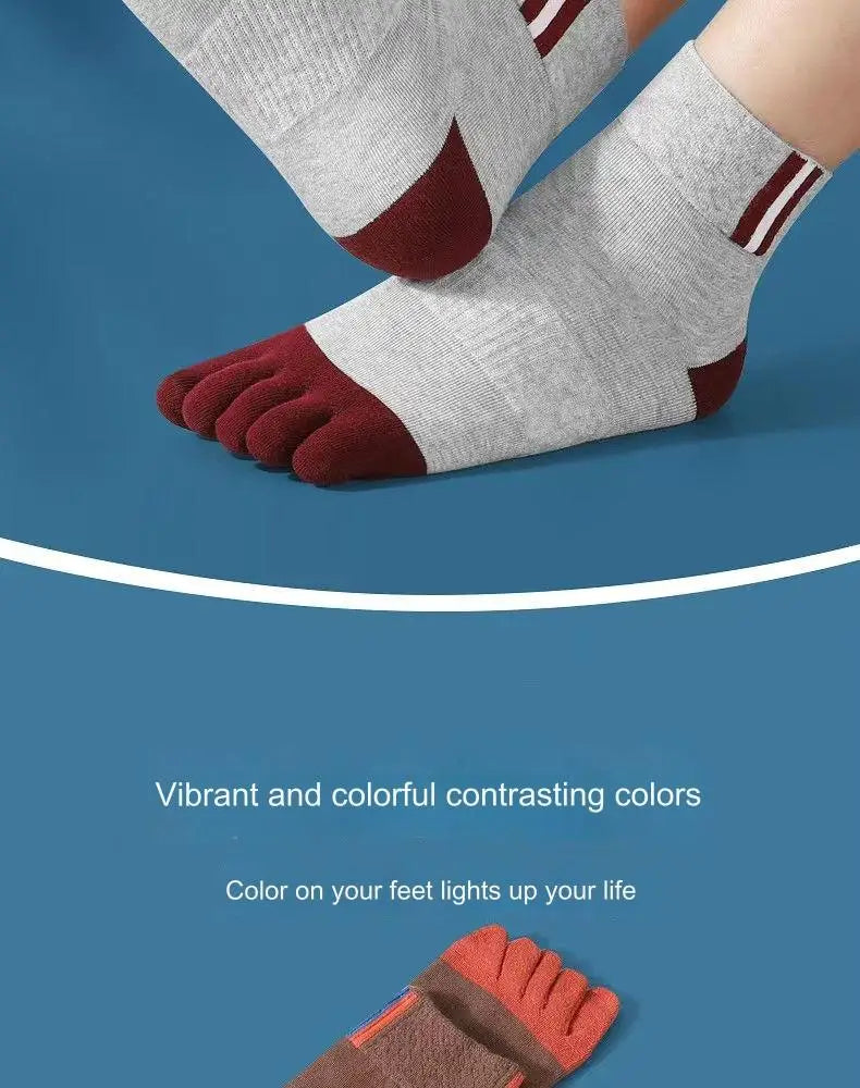 5 Pair Men's Casual Five-Toe Cotton Socks Breathable Five-Toe Sports Socks High Quality Split Toe Socks For Men