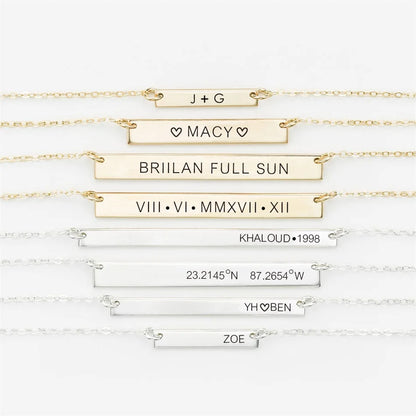 EManco Name Sentence Letter Necklace Women's Stainless Steel Necklaces Customized Initial Pendant Factory Direct