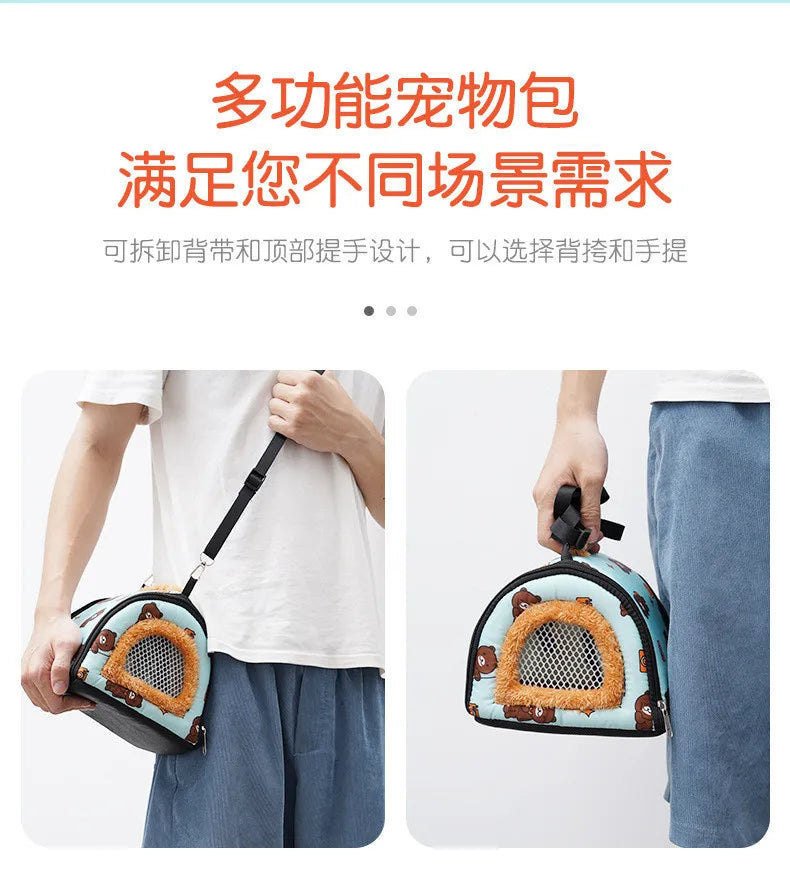 Hamster Warm Bed Portable Small Pet Cotton Nest for Hamster Sugar Glider Squirrel Guinea Pig Breathable Carry Bag