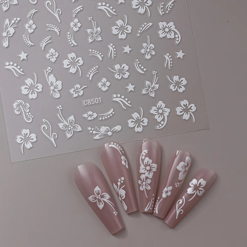 1pcs 3D Bronzing Gold Love Heart Nail Art Stickers Y2K Holographic Stars Sun Starlight DIY Nail Decals Heart Manicure Decoration