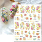 3d Nail Art Decals Elegant White RoyalBlue Roses Flowers Adhesive Sliders Nail Stickers Decoration For Nail Manicure
