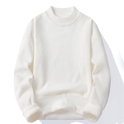 Half Turtleneck Knitwear Sweater New Autumn/Winter Mock Neck Sweatshirts Solid Color Pullovers Man Brand Casual Mens Clothing