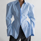 Linad Autumn Elegant White Puff Sleeve Shirt Office Lady Single-Breasted Woman Blouse 2025 Street Chic Turn Down Collar Tops