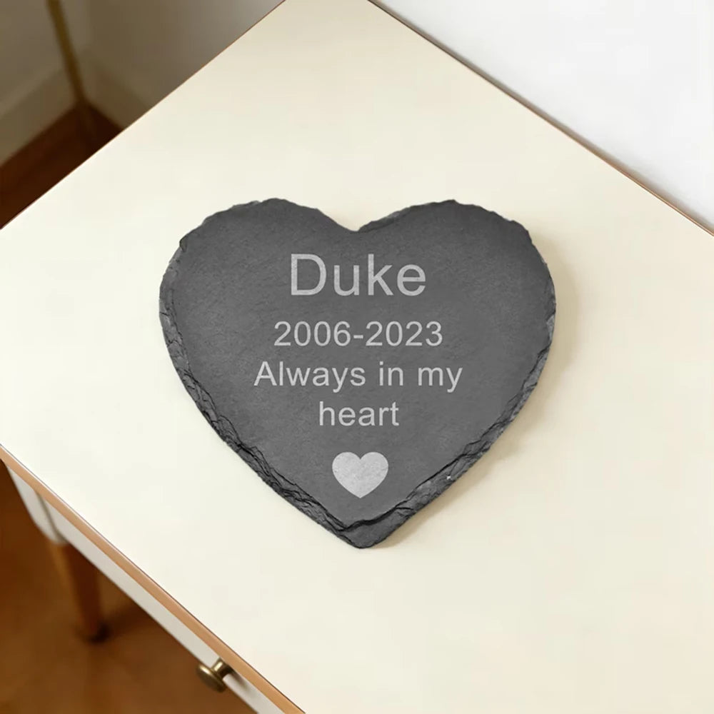 Personalized Cat Dog Memorial Plaque Custom Photo Slate Stone Pet Loss Sympathy Gift Garden Decor Remembrance Stone with Name