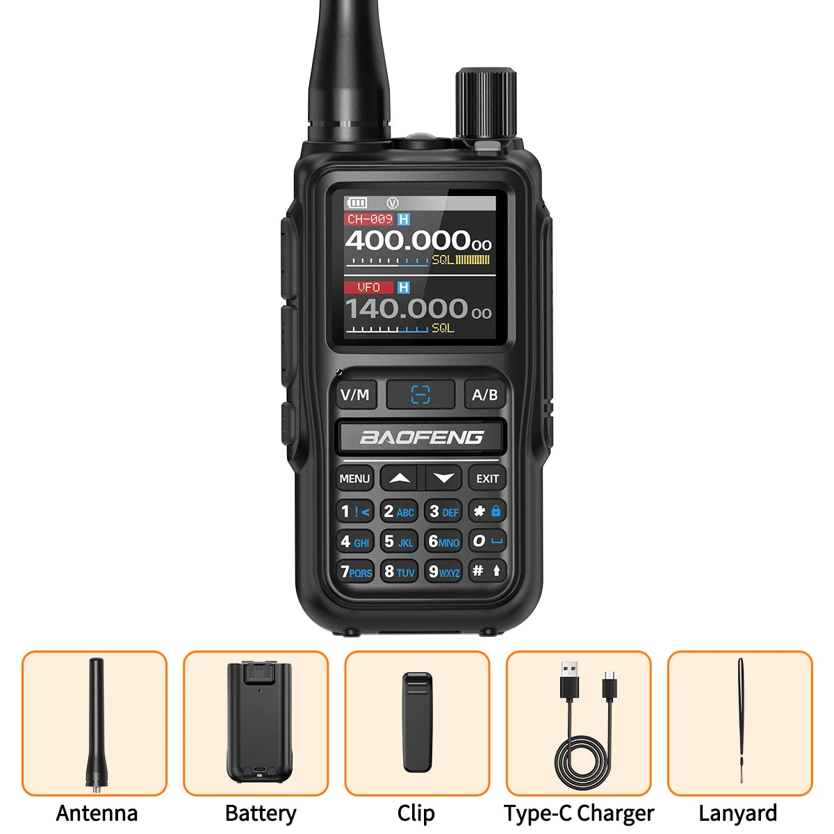 BAOFENG UV-5R Mini Walkie Talkie Multi Band Bluetooth Programming Wireless Copy Frequency 999CH Type-C Long Range Two Way Radio