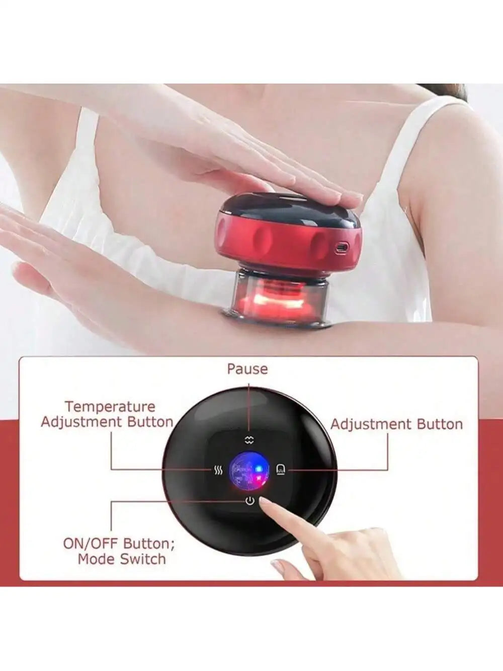 Electric vacuum cupping, scraping, skin massage device, body heating, scraping, suction cup treatment set, health and portabilit