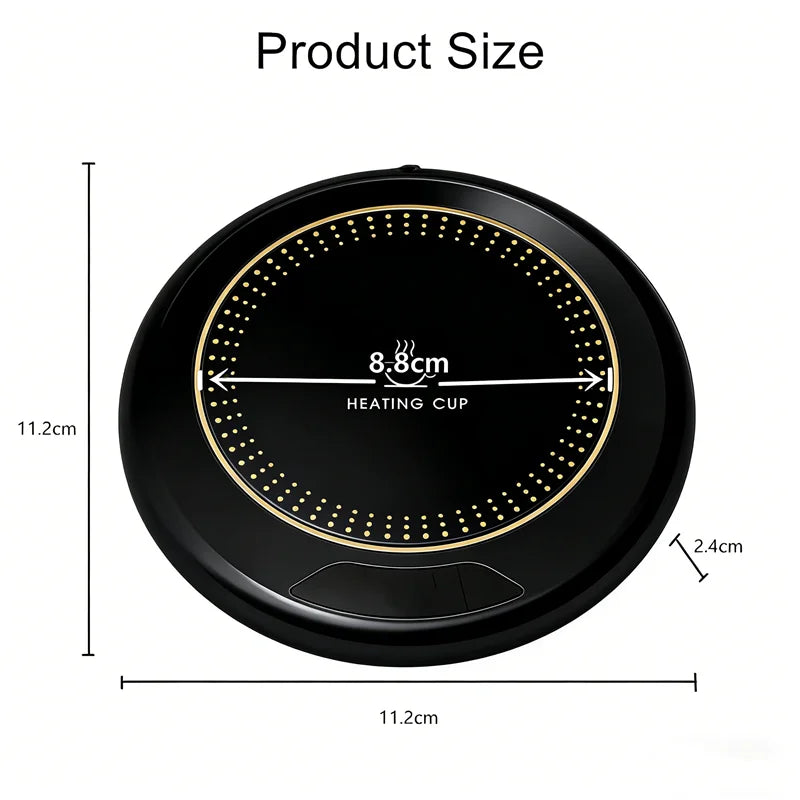 USB Thermostatic Heating Coaster for Home 3-Speed Adjustable Constant Temperature 55-65-75 Degrees Cappuccino Warmer