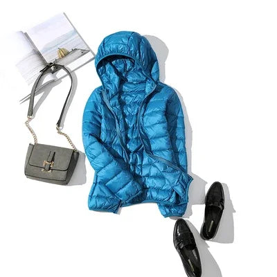 Ultra Light Down Jacket 2025 New Parkas basic Winter jackets Female Women velvet hooded Coats autumn Down Jacket Womens Outwear