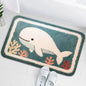 Turtle Bathroom Anti Slip Floor Mat Household Absorbent Foot Mat Mat Bathroom Small Carpet Soft and Comfortable Home Decorative