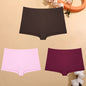 FINETOO 3PCS Women's Cotton Boyshort Panties Breathable Low Waist Solid Colors Underwear Female Casual Sports Boxers Underpants