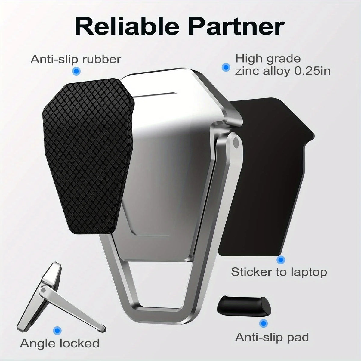 Portable Invisible Laptop Stand, Mini Aluminum Cooling Pad,Computer Keyboard Mount Kickstand, Ergonomic Lightweight Laptop Stand