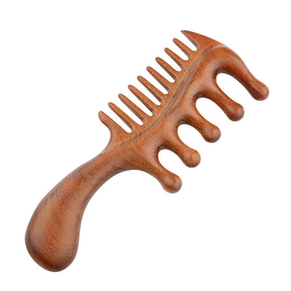 1Pcs Golden Silk Sandalwood Narrow Dual-purpose Comb Care Scalp Comb Gua Sha Meridian Dredging Hairdressing Tool