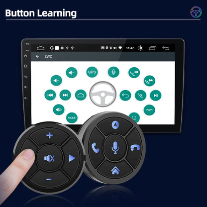 Junsun Universal Car Wireless Steering Wheel Control Button for for Android Autoradio 10 Key Functions Controller With LED Light