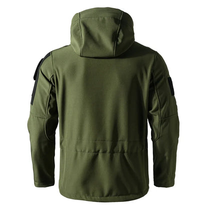 New Shark Shell Beetle Suit Winter Camo Fleece Lined Thickened Softshell Jacket Pants Set Plus Size Windproof Thermal Outdoor Ge