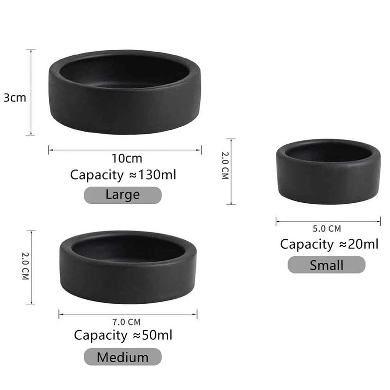 Reptile Food Ceramic Bowl Anti-Escape Ceramic Feeder Dish Reptile Water Bowl Ceramic Feed Bowl For Hermit Crab Gecko Chameleon