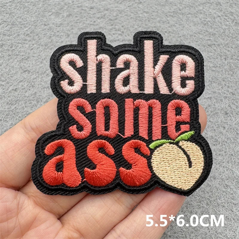 Cartoon Embroidered Patches For Clothing Slogan Letters Embroidery Patch For Clothes Iron On Patches On Clothes Jackets DIY