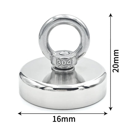 D16~D42mm Super Strong Neodymium Fishing Hook N52 Heavy Duty Rare Earth Neodymium with Countersunk Hole Eyebolt Salvage Magnetic