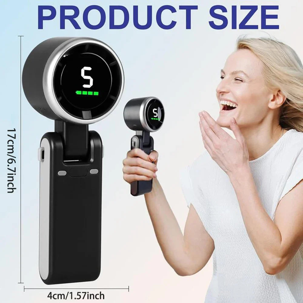 3-in-1 Fan, 5-speed, 3600mAh Rechargeable Lithium Battery, USB Charging, Travel Mini Fan
