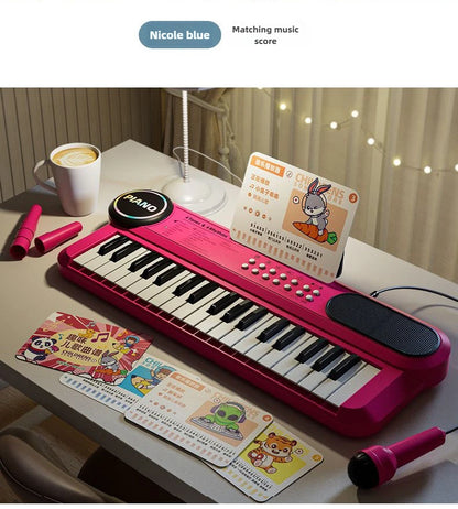 Kids Electric Piano 37 Baby Keyboard with Microphone Singing Songs Development Educational Toy Musical Instrument Games Children