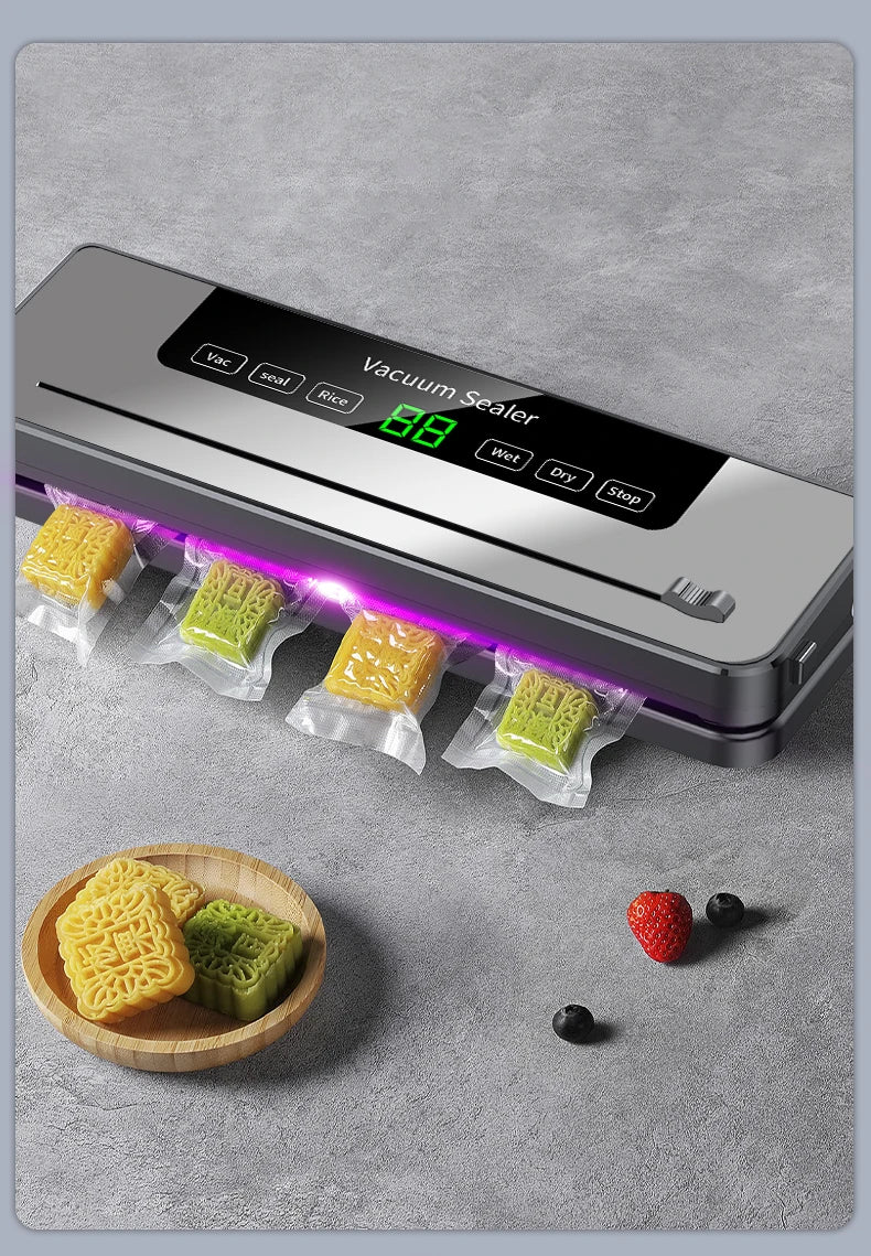 Electric Vacuum Sealer Machine Dry/Wet Food Packaging Vacuum Sealing Bags Food Storage Vacuum Packaging Machine for Kitchen