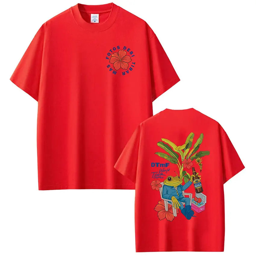 Rapper Bad Bunny T-shirt Debi Tirar Mas Fotos DTMF World Tour T Shirts Men's Women Fashion Vintage Hip Hop T-shirts Streetwear