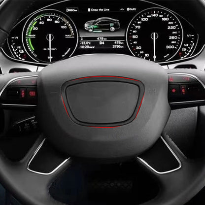 Carbon Fiber Car Steering Wheel Ring Trim Sticker Cover Auto Decoration Accessories For Audi A4 B6 B7 B8 A6 C6 A5 Q7 Q5 A3 8P S3