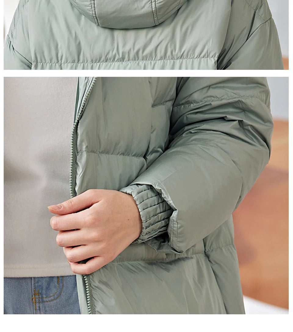 Astrid 2022 Down Jacket Women Winter Warm Long Coat Women Parkas Hooded Fashion Loose Outerwear Women's Jacket Female Clothing