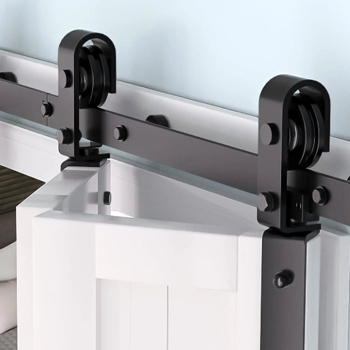 Heavy Duty Bi-Folding Sliding Barn Door Hardware Kit Quiet Side-Mounted Roller – 2/4 Bifold Doors For Closet Laundry Bedroom