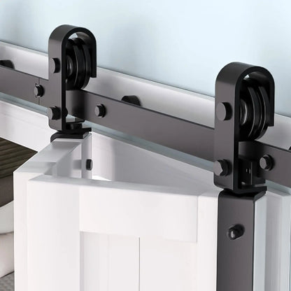 Heavy Duty Bi-Folding Sliding Barn Door Hardware Kit Quiet Side-Mounted Roller – 2/4 Bifold Doors For Closet Laundry Bedroom