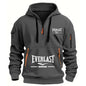 Men's Fashion Casual Hoodie Multi-pocket Sports Long-sleeve Sweatshirt Up Down Print Warm Half Zip Hooded Fitness Pullover Good