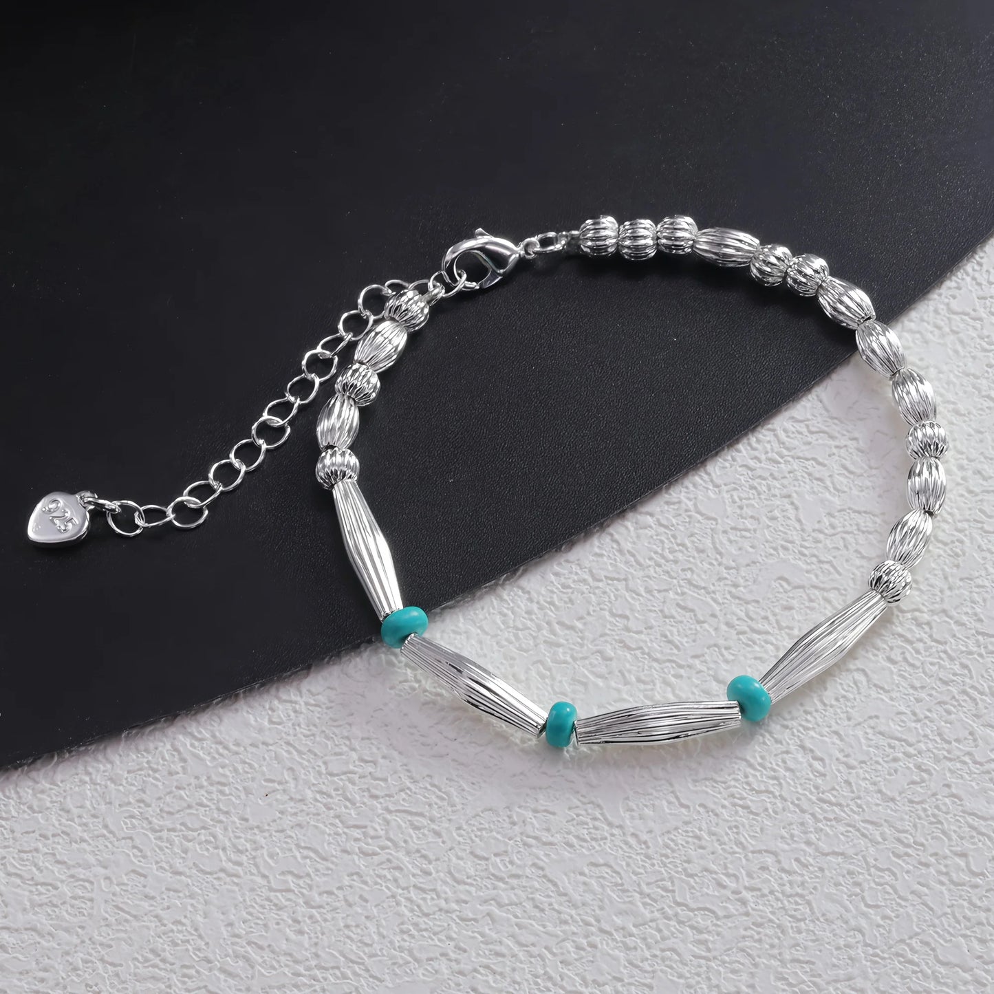 VENTFILLE 925 Sterling Silver Line Extremely Fine Bracelet for Women Love Haert Bead Korean Ins Sweet Jewelry Gift Dropshipping