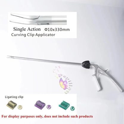 Laparoscopic Titanium Clip Applier Single Action Surgical Forceps with Ligation Clips, 5mm/10mm Hemostatic Clamping Instrument