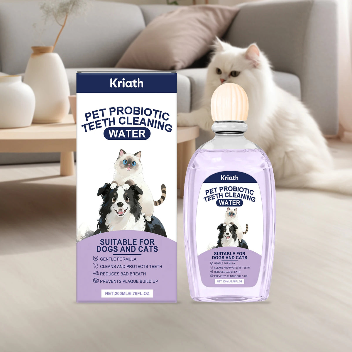 Pet Oral Care Agent Probiotics Pet Dental Water Reduce Plaque Tartar Remove Bad Breath Promote Gum Health Dog Cat Oral Cleaner