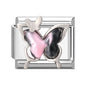 New Shiny Zircon Heart Butterfly Flower Star Bow Italian Charm Links Fit 9MM Stainless Steel Bracelet Girls' DIY Making Gift