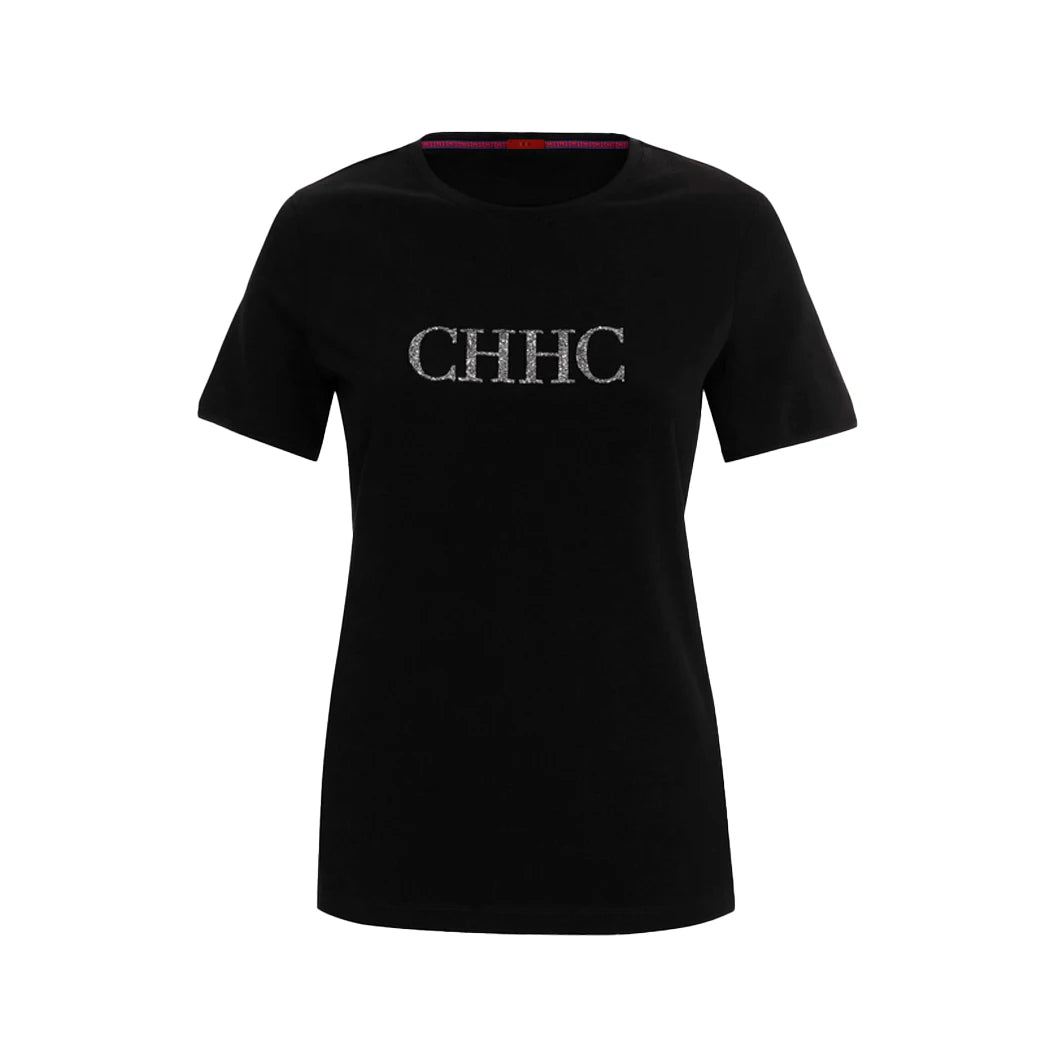 CHCH Summer Women's Elegant T Shirt Casual O-neck Pure Cotton T-Shirt Women Fashion Letter Diamonds Versatile Short Sleeve Tops