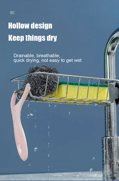 Kitchen Sink Drain Rack Sponge Storage Flexible Faucet Holder Soap Drainer Towel Rack Shelf Organizer Kitchen Accessories