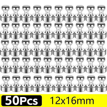 50/1Pcs Metal Strong Magnetic Pushpins Magnets Pin Whiteboard Fridge Thumbtack Power Magnet Sheets Push Pins for Office School