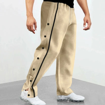 Autumn Men Sweatpants Fashion Sportswear Drawstring Straight Track Pants Casual Loose Trousers breasted Breathable quick drying