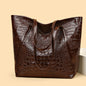 Simple Versatile Crocodile Print Tote Bag Large Capacity Fashion Handbag Vintage Design Shoulder Women's Bag